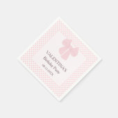 ピンクのドットとピンクの弓の女の子の誕生日 スタンダードカクテルナプキン (角)