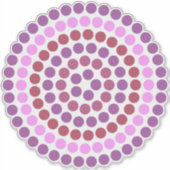 ピンクのドットの円 シール (正面)
