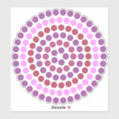 ピンクのドットの円 シール (シート)
