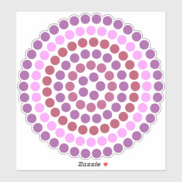 ピンクのドットの円 シール