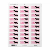 ピンクのドットの背景を持つドキシーガール ラベル (フルシート)