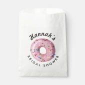 ピンクのドットデコレーション ドーナツ ショップ ウェディング シャワー ギフトバッグ フェイバーバッグ (正面)
