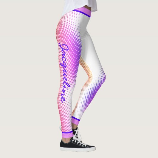 ピンクのドットパターン（名前はWHITE） レギンス (右)