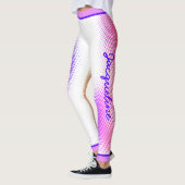 ピンクのドットパターン（名前はWHITE） レギンス (左)