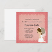 ピンクのドット聖体女子 招待状 (正面/裏面)