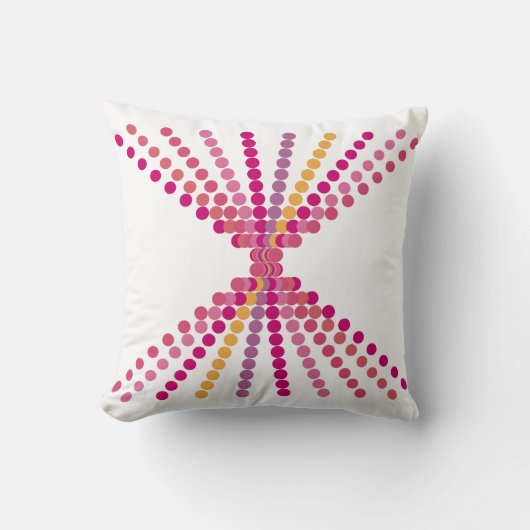 ピンクのドット クッション (正面)