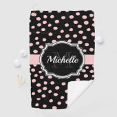 ピンクのドット ゴルフタオル (インサイチュ)