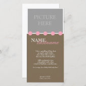 ピンクのドット – 少女 案内状 (正面/裏面)