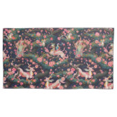 ピンクのドラゴンズとさくらんぼの花 枕カバー (正面左)