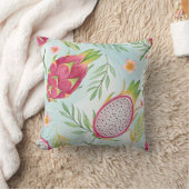 ピンクのドラゴンフルーツ クッション (ブランケット)