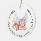 ピンクのドラゴンベビーシャワーオーナメント：永遠に愛された セラミックオーナメント (左)