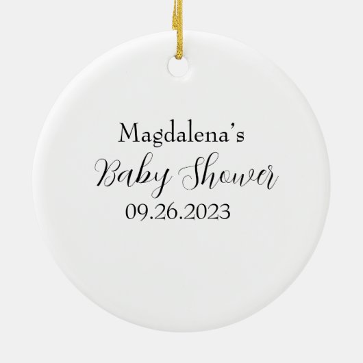 ピンクのドラゴンベビーシャワーオーナメント:永遠に愛された セラミックオーナメント (裏面)