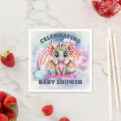 ピンクのドラゴンベビーシャワー スタンダードカクテルナプキン (インサイチュ)