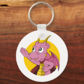 ピンクのドラゴン漫画 キーホルダー (正面)
