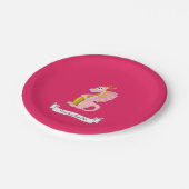 ピンクのドラゴン漫画 ペーパープレート (アングル)