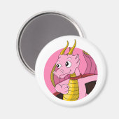 ピンクのドラゴン漫画 マグネット (正面/裏面)