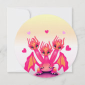 ピンクのドラゴン サンキューカード (裏面)