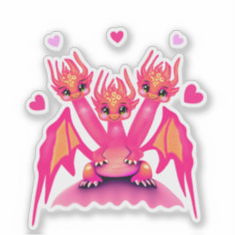 ピンクのドラゴン シール