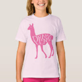 ピンクのドラマ・ラマTシャツ Tシャツ (正面)