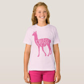 ピンクのドラマ・ラマTシャツ Tシャツ (正面フル)