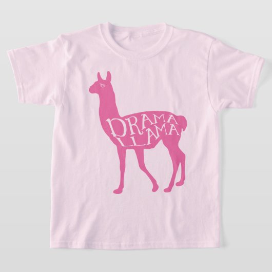 ピンクのドラマ・ラマTシャツ Tシャツ (レイダウン)