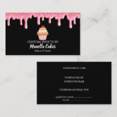 ピンクのドリップケーキ生地の名刺 名刺 (正面/裏面)