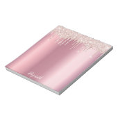 ピンクのドリップ ネーム ネーム ノートパッド (回転)