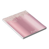 ピンクのドリップ 名前 名前 ノートパッド (アングル)