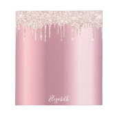 ピンクのドリップ 名前 名前 ノートパッド (正面)