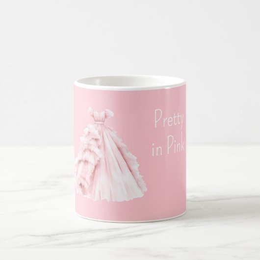ピンクのドレスが可愛い コーヒーマグカップ (中央)