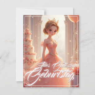 ピンクのドレスで誕生日をお祝いするプリンセス
