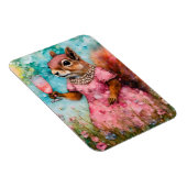 ピンクのドレスとドリンクを着たリス マグネット (右側)