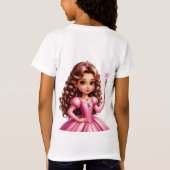 ピンクのドレスのチャーミングなプリンセス Tシャツ (裏面)