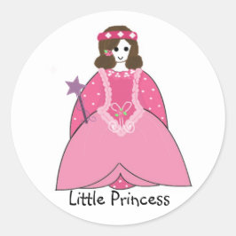 ピンクのドレスの小さなプリンセス ラウンドシール