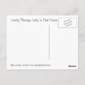 ピンクのドレスの素敵なヴィンテージレディ ポストカード (裏面)