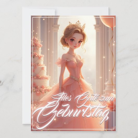 ピンクのドレスの誕生日プリンセス (正面)