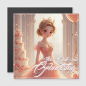 ピンクのドレスの誕生日プリンセス (正面/裏面)