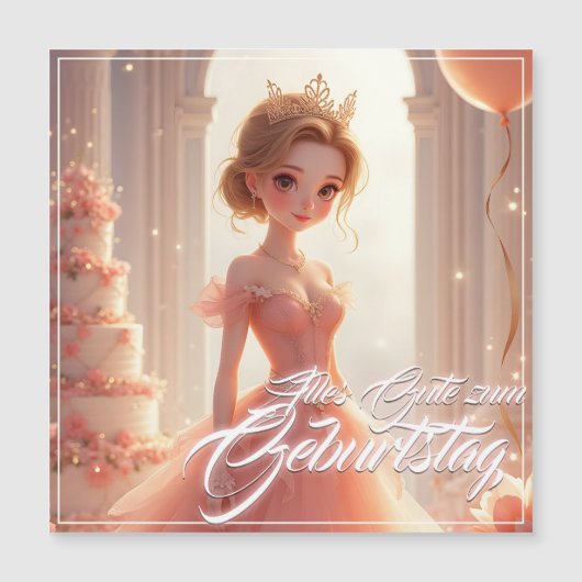 ピンクのドレスの誕生日プリンセス (正面)