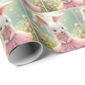 ピンクのドレスを着たバニー ラッピングペーパー (ロールコーナー)