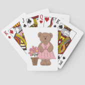 ピンクのドレスを着た乳がん認識度クマ トランプ (裏面)