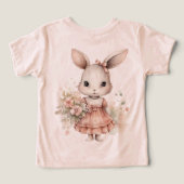 ピンクのドレスを着た女の子のイースターウサギ (デザイン裏面)