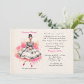 ピンクのドレスアップ 招待状 (スタンド正面)