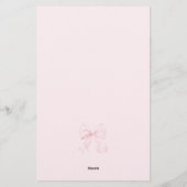 ピンクのドレス当てゲーム ブライダルシャワー 便箋 (裏面)