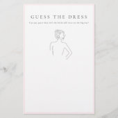 ピンクのドレス当てゲーム ブライダルシャワー 便箋 (正面)