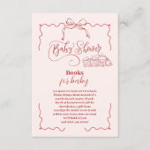 ピンクのドードルトイズ弓ベビーシャワーブックベビー エンクロージャーカード (正面)