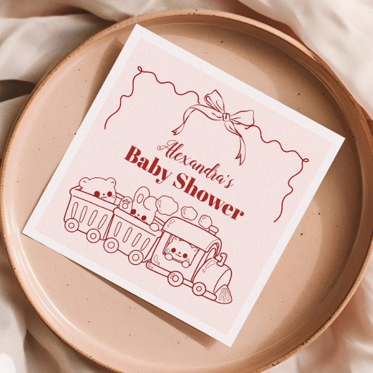 ピンクのドードルトイバーブベビーシャワー スタンダードカクテルナプキン