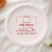 ピンクのドードルトイバーブベビーシャワー ペーパープレート