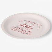 ピンクのドードルトイバーブベビーシャワー ペーパープレート (アングル)