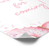 ピンクのドーナツとおむつベビーありがとう来。 ポスター (角)