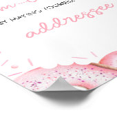 ピンクのドーナツとおむつベビーエンベロープステーション ポスター (角)